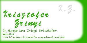 krisztofer zrinyi business card